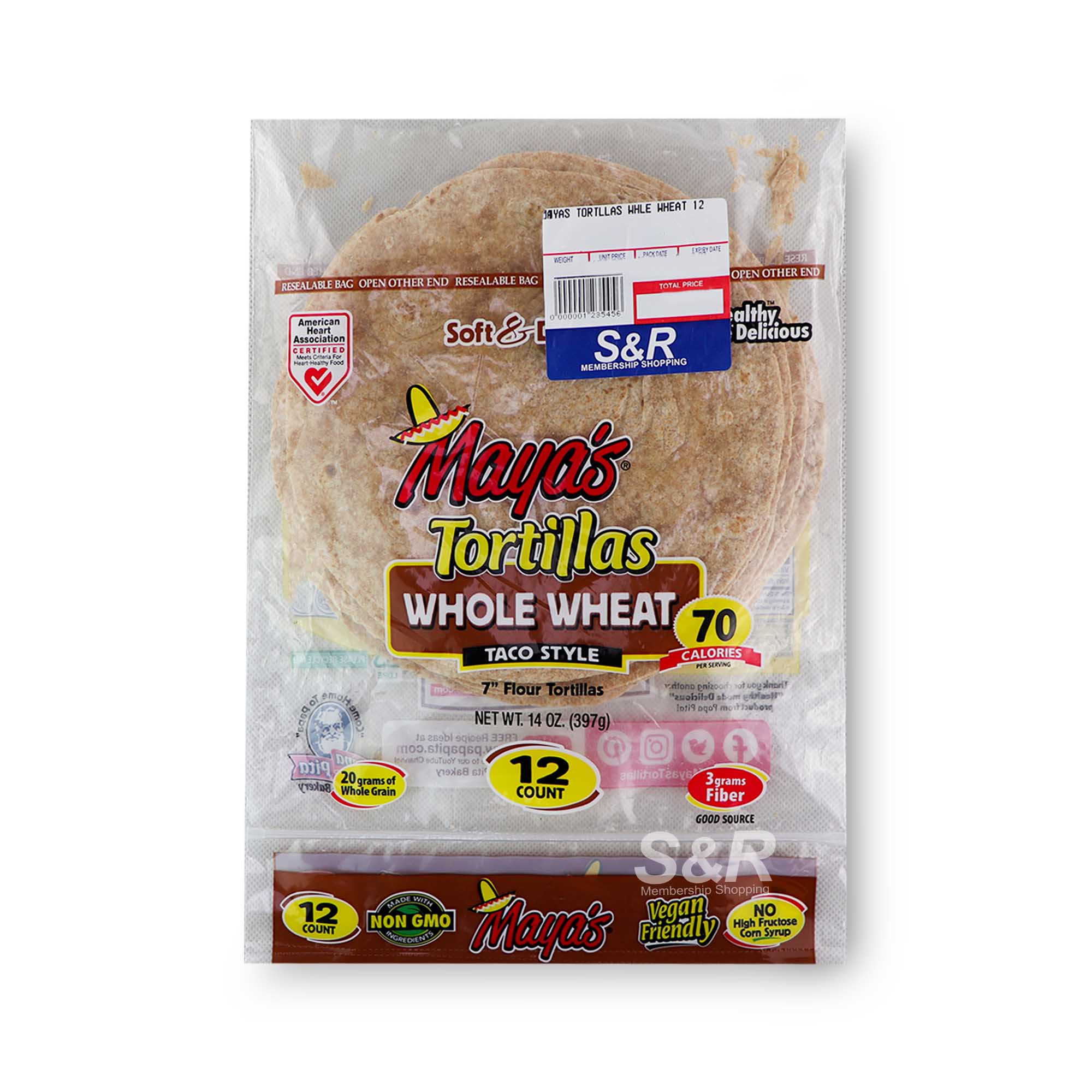 Maya's Tortillas Whole Wheat 12pcs Maya's Tortillas Whole Wheat 12pcs